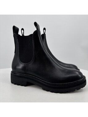 Everlane The Lug Chelsea Boot in Black sz 6 Women's Leather Ankle Chunky Sole